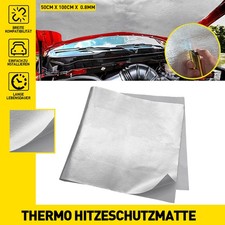 50x100cmx 0,8mm 500&deg;C Silber Thermo Hitzeschutz Auspuff Matte Alu Selbstklebend