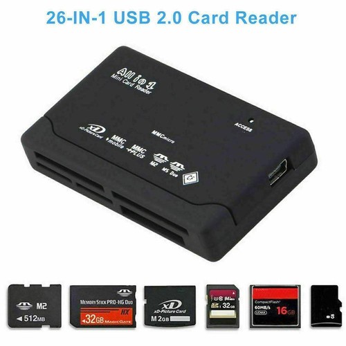 1X All in One Card Memory Reader USB External SDHC Micro MMC A3S7 XD M2 P6U6 - Afbeelding 2 van 13