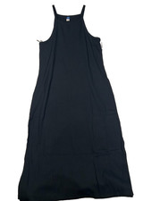 Old Navy XXL Black Ribbed Sleeveless Maxi Dress High Neck Stretch NWT