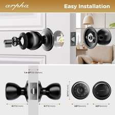 ARPHA Keyless Entry Smart Door Knob Door Lock Fingerprint Keypad Auto Lock 6