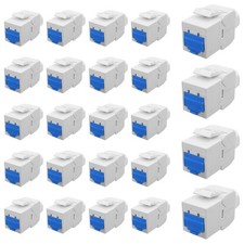 24 PCS Cat6 Keystone Jack Toolless Unshielded UTP Modular RJ45 Female Cat5e