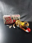 1930s 40s Marx Tin Litho Toy Tail Wind Up Cat Wood Ball With Original Key & Box