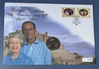 1997 Jersey £5 PNC QEII Golden Wedding Anniv. 2 Jersey Stamps. 1395.