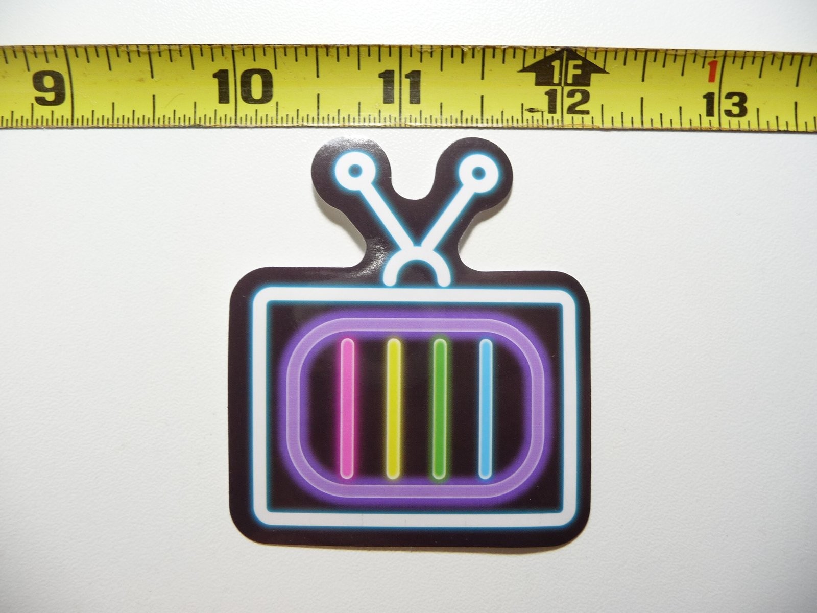 Colorful Neon TV Antenna Decal Sticker for Laptop Fun Striped Design
