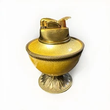 Antique VTG EVANS Gold Guilloche Enamel Table lighter