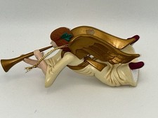 Vintage AGC 1995 Victorian Christmas Angel Horn Ornament Original Box