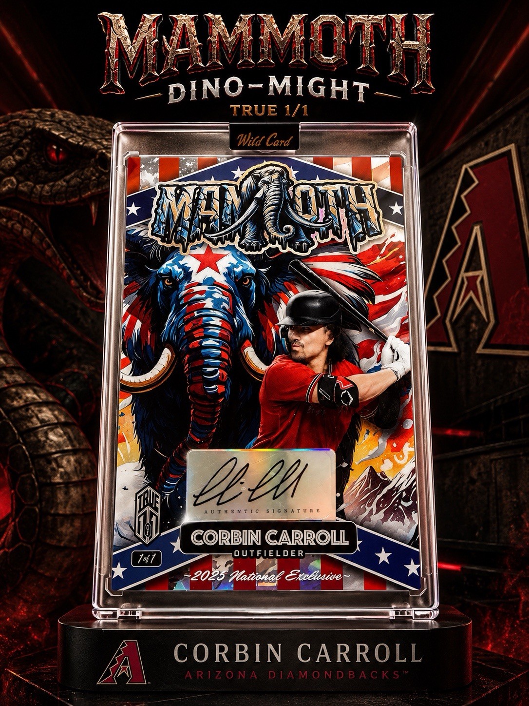 MAMMOTH TRUE 1/1 Corbin Carroll Auto Dino-Might National Exclusive Diamondbacks