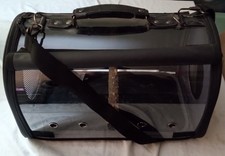 Bird / Small Pet Carrier Transparent soft-Side Travel Cage, black, 17" Lg