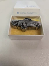 TORINO PEWTER JEWELRY SET 57 CORVETTE BROOCH EARRINGS NECKLACE