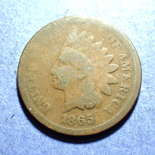 1865 Plain 5 Indian Cent  AG/G