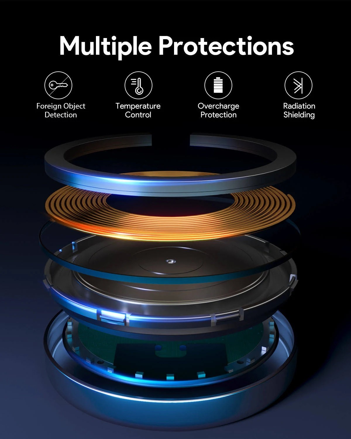 Aukey MagLink Aura Magnetic 15W Fast Wireless Charger with USB-C Cable LC-MC10