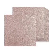 12 Sheets Rose Gold Glitter Cardstock Paper 12 x 12, Thick Glitter Craft Pape...