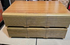 Vintage 6 Drawer 72 Slots Cassette Tape Storage Case 15.25x10.5x7.75in Faux Wood