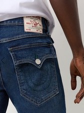 True Religion Rocco Relaxed Skinny Jeans-36X32-NWT-Med Blizzard Wash-SN Big Flap