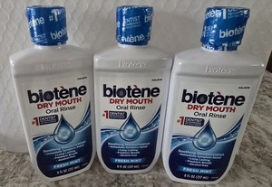 3 Biotene 8 oz. Dry Mouth Oral Rinses Fresh Mint Freshens Breath 