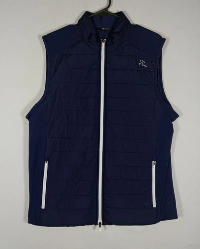 EUC Rhoback Fulton Vest Mens Large Navy Insulated Puffer Quilted Golf USA Active - product listing photo