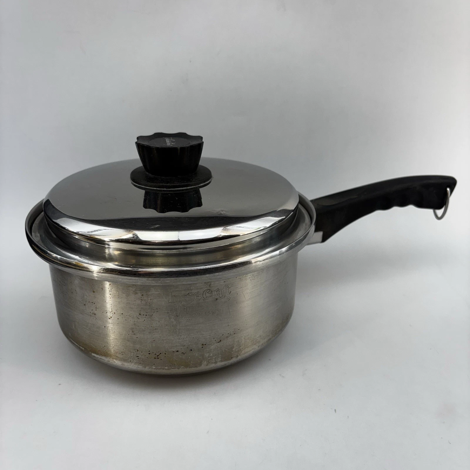 Lustre Craft Cookware 9” Deep Sauce Pot Pan W/ Lid Stainless Steel Kitchen Stock