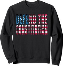 Retro American Flag Defend The Constitution US Unisex Crewneck Sweatshirt