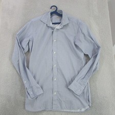 Z-Zegna Slim Fit Shirt Mens Medium Blue Long Sleeve Button Up