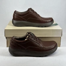 Clarks Mens Charton Vibe Leather Brown Shoes Lace-Up Size 6.5