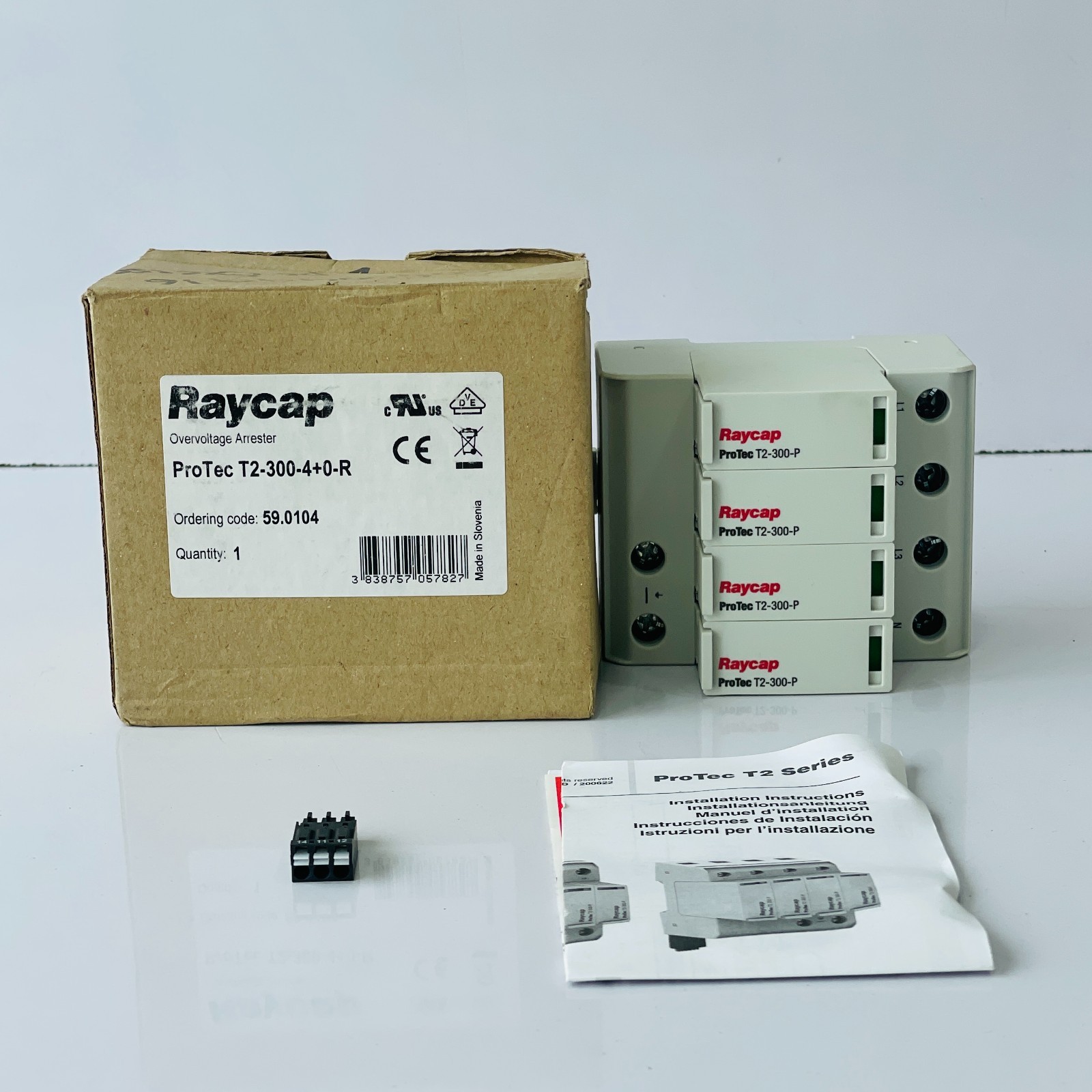 RAYCAP PROTEC T2-300-4+0-R OVERVOLTAGE ARRESTER 59.0104 SURGE PROTECTIVE DEVICE