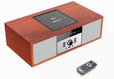 Vintage Bluetooth Stereo System, CD Player, FM Radio, USB, Brown