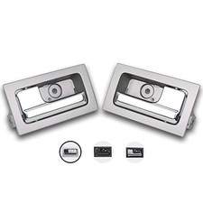 Interior Door Handle Front/Rear Left Chrome Lever with Gray Housing 1 Pair