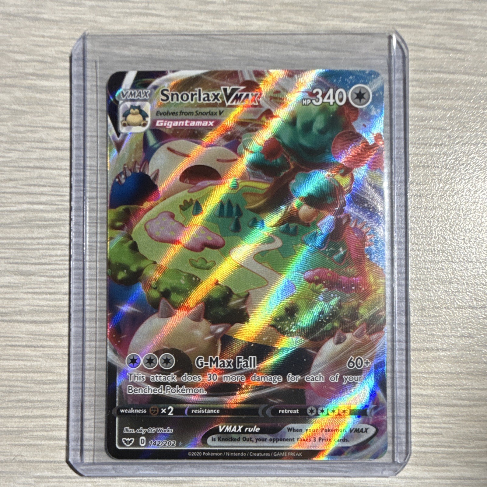 Pokémon TCG Snorlax VMAX Ultra Rare Holo 142/202 Swsh01 Sword & Shield Eng