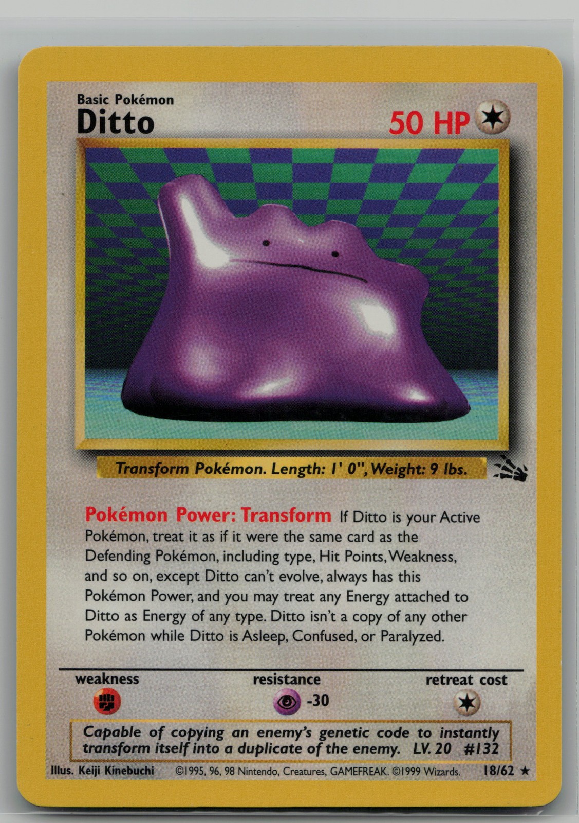 Ditto (18) Rare Fossil 18/62 NM