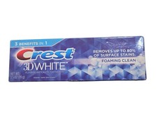 Crest 3D White Vivid Fluoride Anticavity Toothpaste, Foaming Clean 3.5 Oz