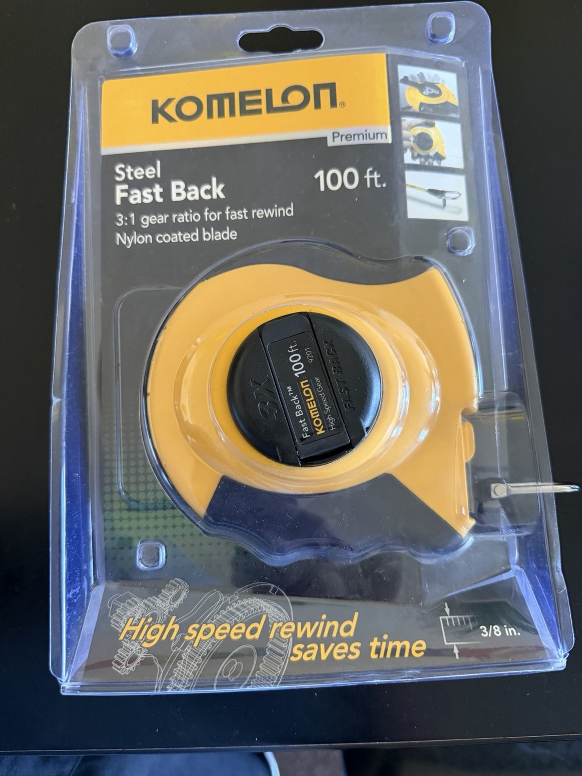 Komelon Fast Back 9201 Steel Measuring Tape 100 ft 