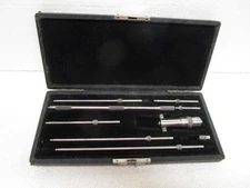 Vintage LS Starrett Inside Micrometer Set Original Case USA Complete with Handle