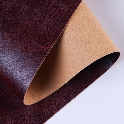 Vinyl Faux Leather Upholstery Fabric, Soft Textured Surface Solid, Marine Vin...