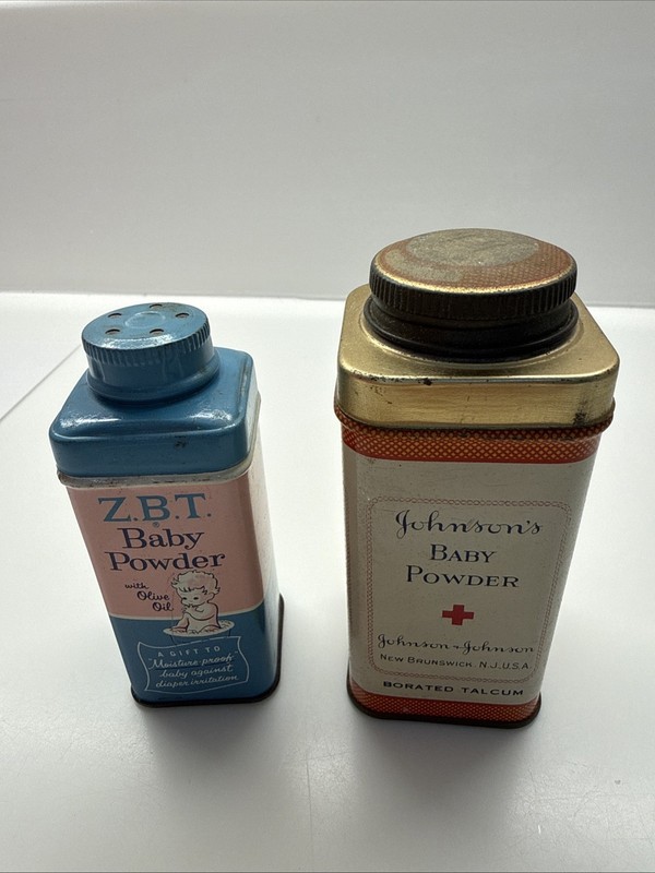Pair Of Vintage Containers of Baby Powder Johnson’s and Z.B.T