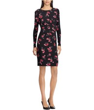 American Living Womens Floral-Print Shirt Dress, black, 6