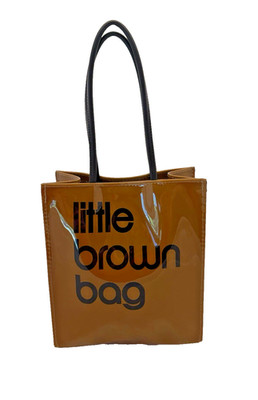 Bloomingdales Little Brown Bag Small Vinyl Tote Satchel Top Handle Shopping Bag