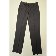 Mens Dress Pants 30x32 Black Flat Front Classic Fit Straight Leg Trousers NEW