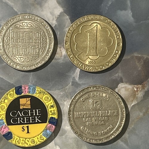 Vintage TOKEN LOT-9 pcs. Reno-NY-Colorado Casino Chips & Dollar Token - Foto 3 di 6