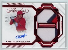 2023 Panini Flawless #DMA-CV Cristhian Vaquero Dual Memorabilia Auto Ruby #/20