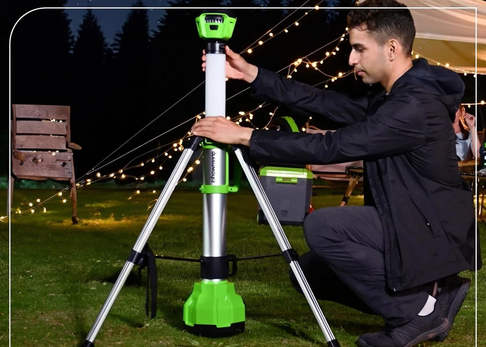 Greenworks 24V Work Light with Tripod Stand Max 2200 Lumens 4 Modes Extendable - Image 4 of 4