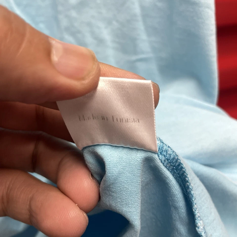 Vilebrequin 蓝色 Crew 短袖口袋标志 T 恤休闲男式衬衫尺寸-XL — 第 4/4 张图片