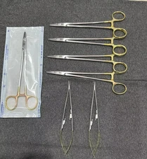 Lot Of 7 V. Mueller Mayo-Hegar & Hu-Friedy Castroviejo needle holder