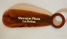 Vintage Sheraton Plaza La Reina Brown Plastic Shoe Horn 5.5"
