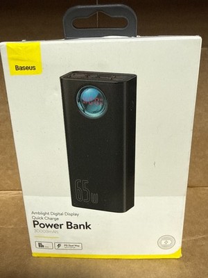 Baseus 30000mAh Power Bank 65W PD Fast Charge USB-C Amblight Display New