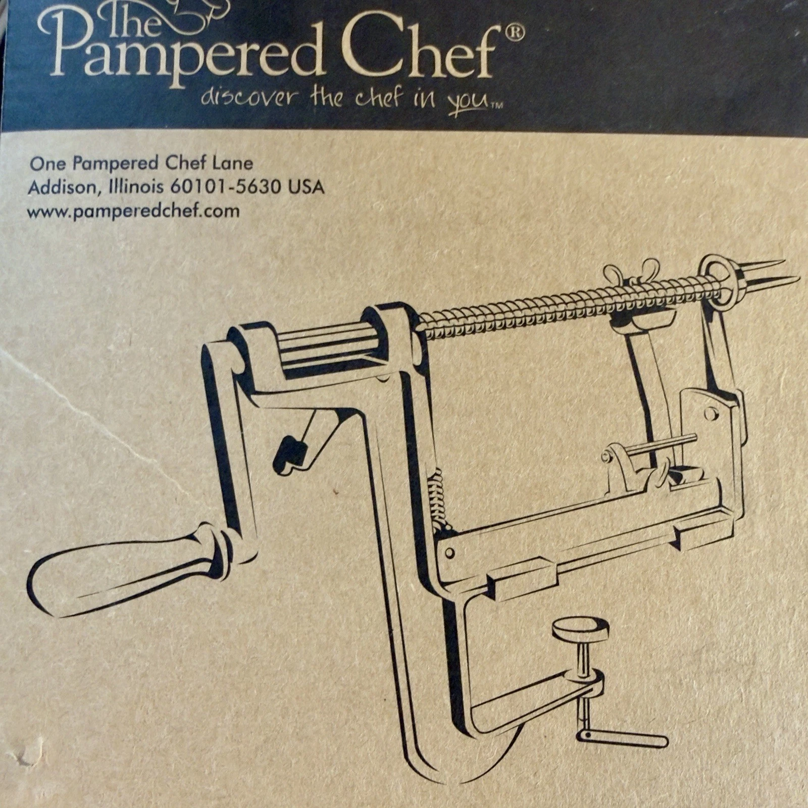 The Pampered Chef Apple Peeler Corer Slicer Stainless Steel Silver Red 2430
Opens in a new window or