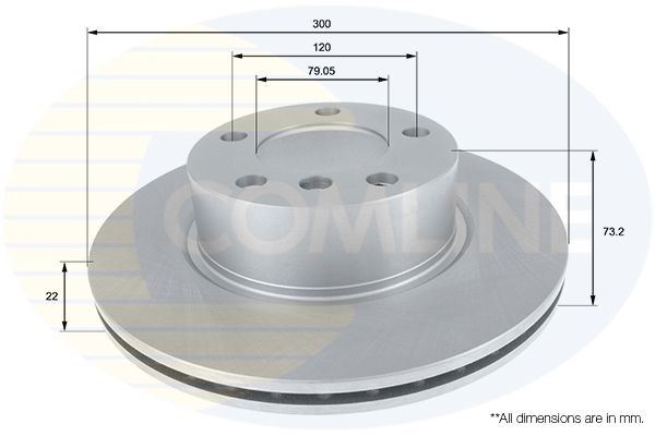 Brake Disc Front Internally Vented Fits BMW 1 Series 3 Series 4 Series COMLINE