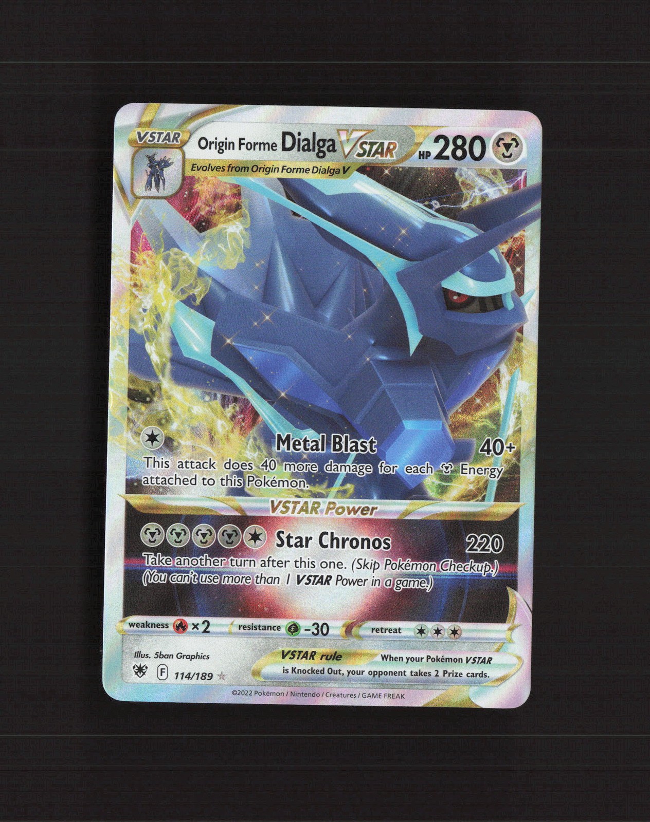 Origin Forme Dialga VSTAR 114/189 Astral Radiance Ultra Rare Pokemon Card NM