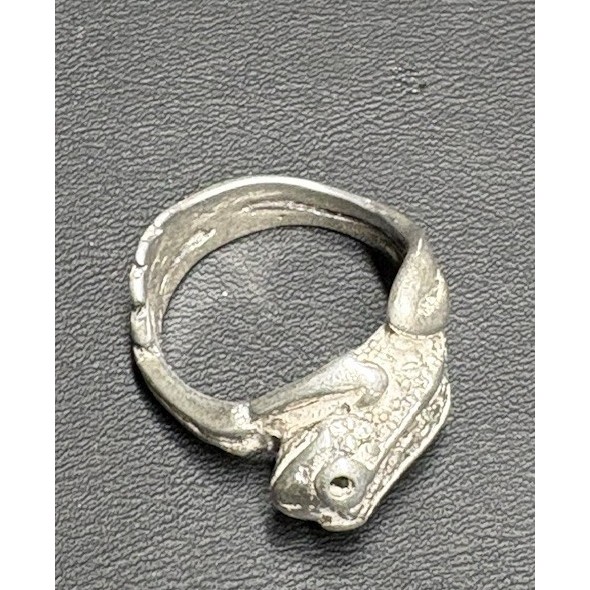SOLID CAST 925 STERLING SILVER FROG RING SIZE 6 S… - image 6