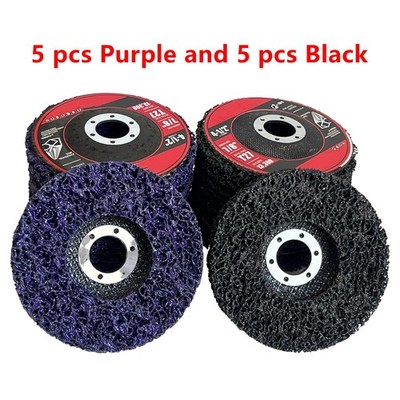 10 PCS 4.5'' x 7/8'' Black & Purple Poly Strip Discs, Rust Paint Oxidation Remover