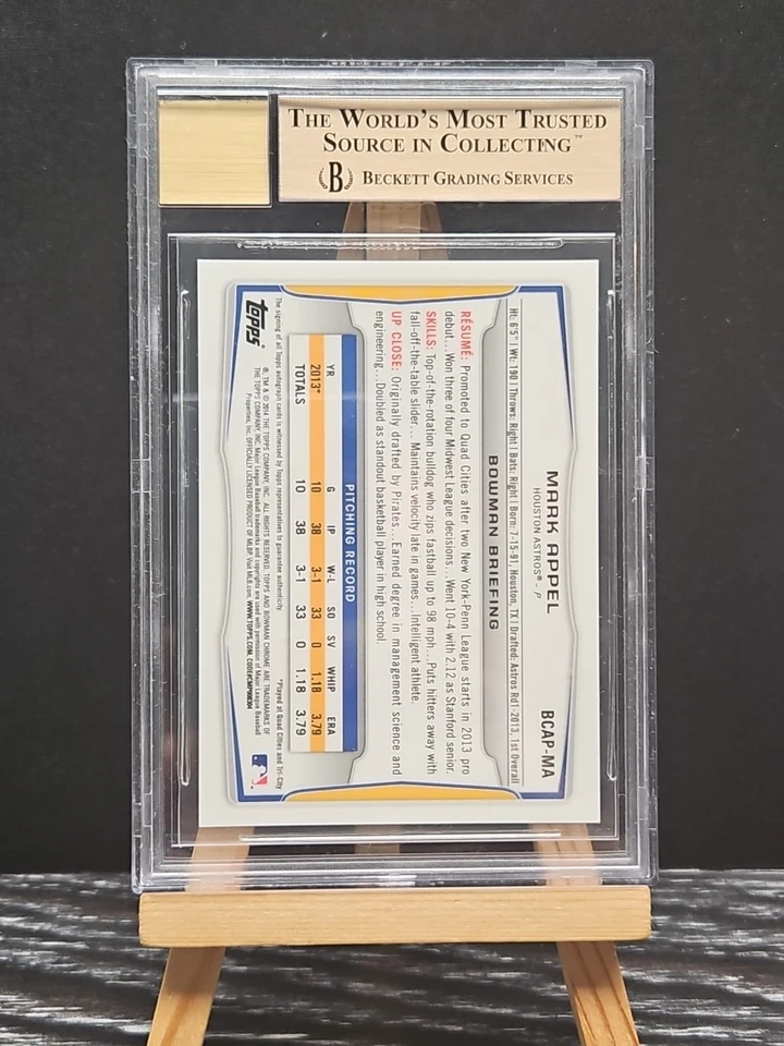 2014 年 Bowman Chrome Prospect Autos Mark Appel #BCAP-MA BGS 9.5 签名 10 — 第 2/3 张图片